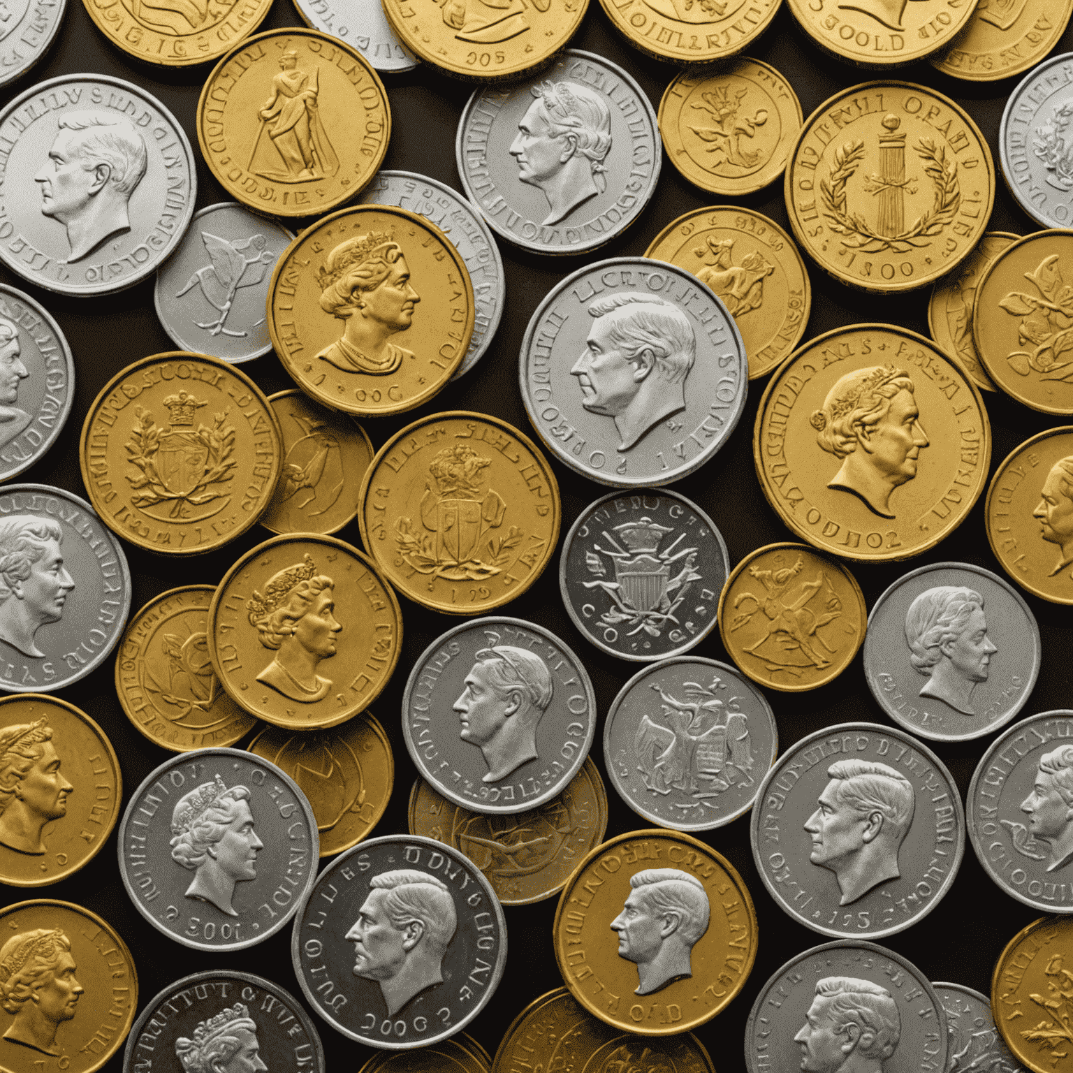 A collection of gold and silver coins, representing diversification in an investment portfolio