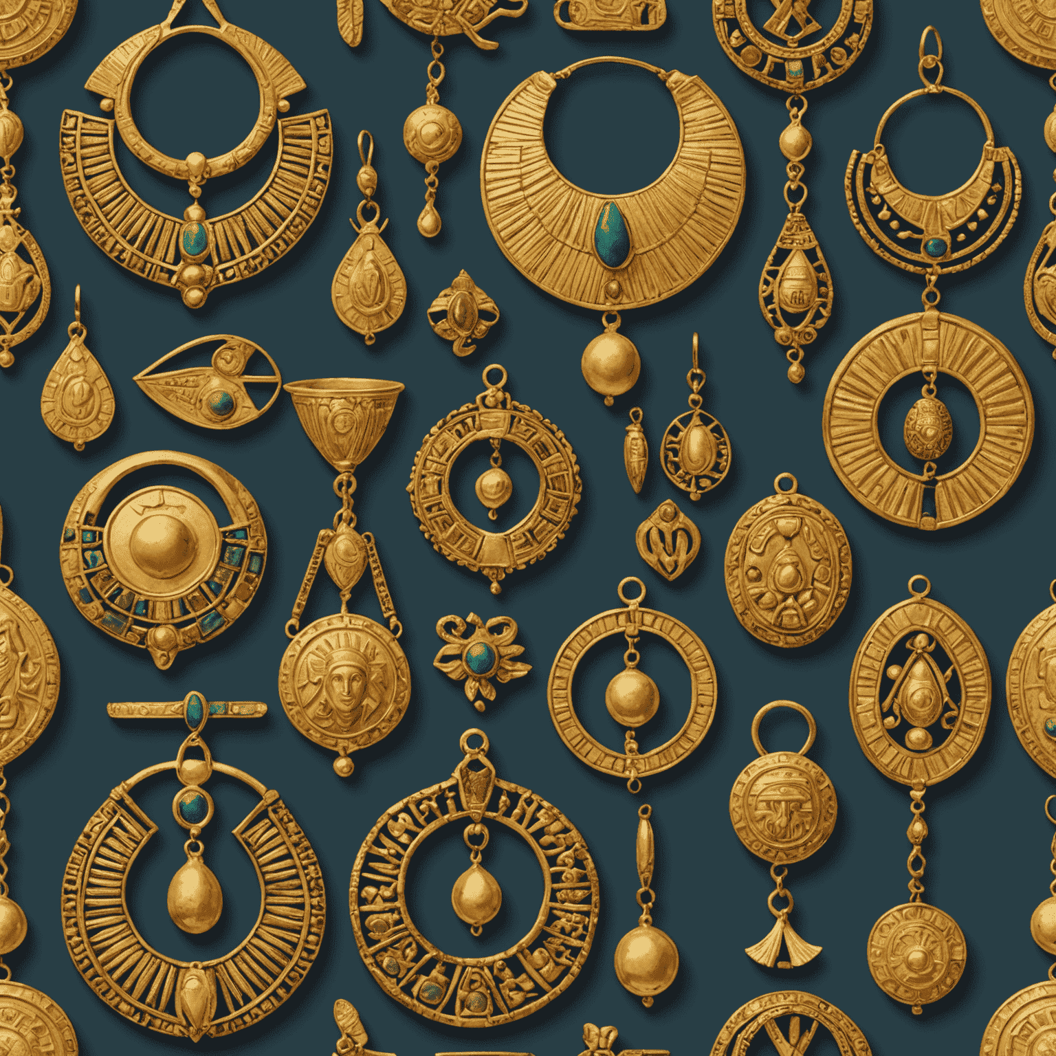 Ancient Egyptian gold jewelry and artifacts, showcasing the value placed on gold in early civilizations